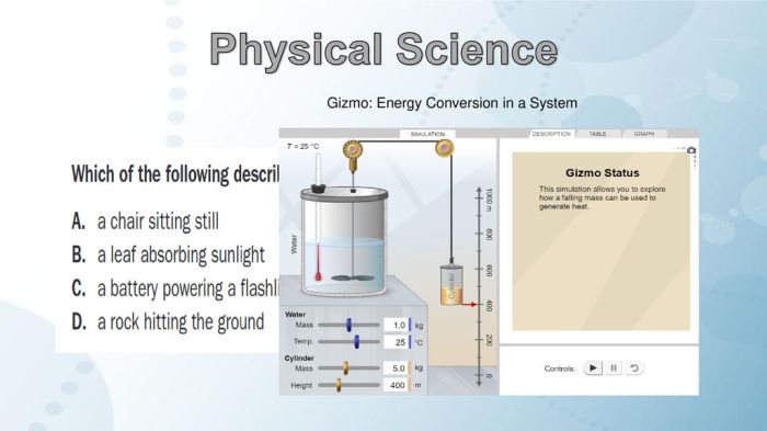 Gizmo answer key energy conversion in a system